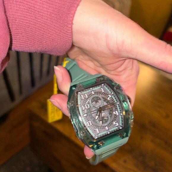 Invicta Men’s Chronograph Watch Green Silicone Strap (48717) | New With Box - Picture 2 of 4
